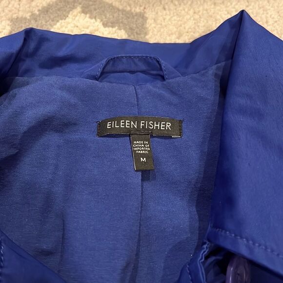 Eileen Fisher Rain Trench Coat Blue Notched Collar
Button Down Sz Medium EUC - Picture 5 of 11